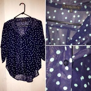 Chiffon Polka dot button up